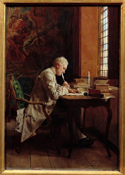 En poet. Målning av Ernest Meissonier (1815-1891) av Jean Louis Ernest Meissonier