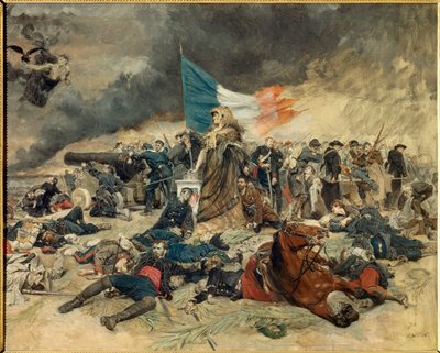 Le Siege de Paris (1870-1871), allegori Paris belägrade av preussarna. Målning av Ernest Meissonier (1815-1891). 1871-1891. Dim 0,53 x 0,70 m Paris, musee d