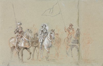 Joan of Arc, ca 1889 (grafit, rödkrita, laveringar samt svartvit gouache) av Jean Louis Ernest Meissonnier