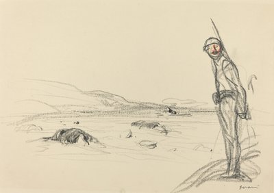 Längs Marne, troligen 1918. av Jean Louis Forain