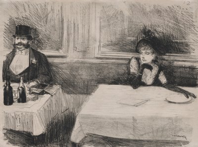 Vid restaurangen. av Jean Louis Forain