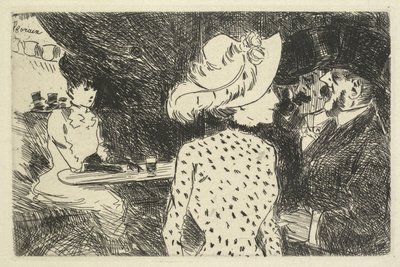 Caféscen (beskrivande) av Jean Louis Forain