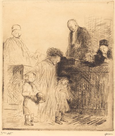 Kommer ut ur förhandlingen (första plattan) av Jean Louis Forain