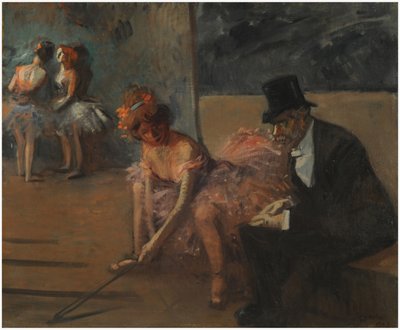 Dansare med en beundrare bakom scenen av Jean Louis Forain
