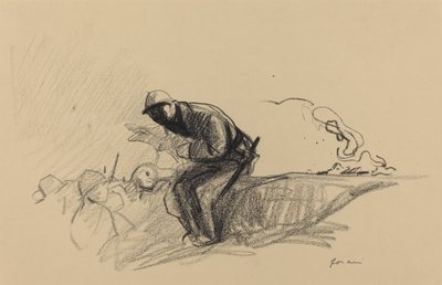 News in the Trenches, c. 19141919. av Jean Louis Forain