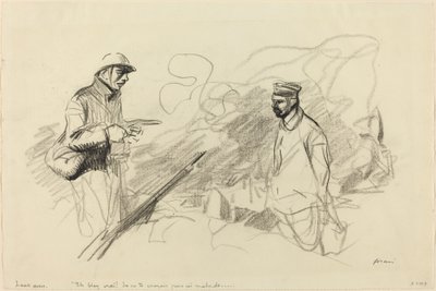Poilu erkännande tysk soldat, troligen 1918. av Jean Louis Forain