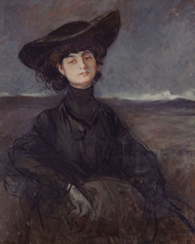 Porträtt av Anna-Elisabeth, grevinna Mathieu de Noailles 1876-1933, ca. 1905. av Jean Louis Forain