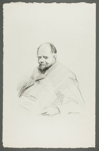 Porträtt av Vollard, sittande av Jean Louis Forain