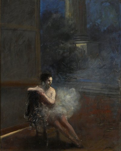 Sittande dansare, 1800-1900-talet av Jean Louis Forain