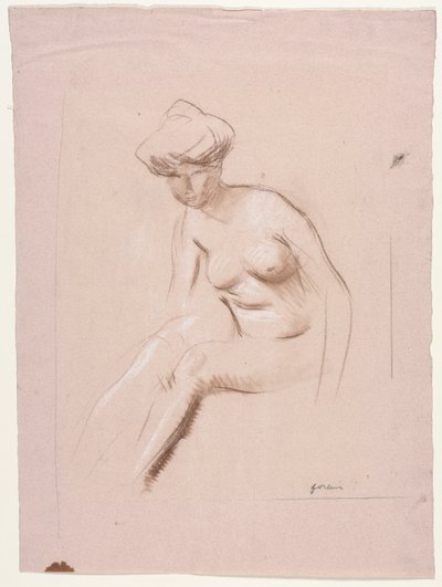 Sittande naken, fjärde kvartalet 1800-talet eller första tredje 1900-talet. av Jean Louis Forain