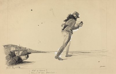 På fronten. - Är det hans teori? - Nej, det är hans brev. av Jean Louis Forain