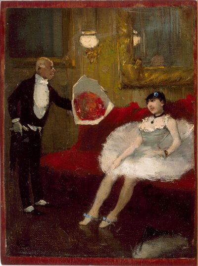 The Admirer, ca 1877-79 (olja på duk monterad på trä) av Jean Louis Forain