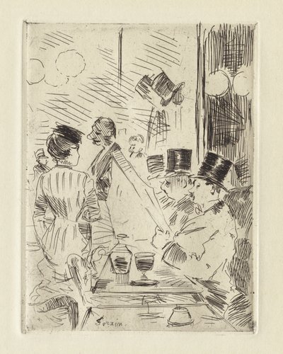 The Café of the New Athens, ca. 1876. av Jean Louis Forain