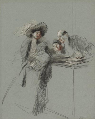 Kunden, fjärde kvartalet 1800-talet eller första tredje 1900-talet. av Jean Louis Forain