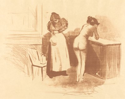 Massagen med grovhårshandske av Jean Louis Forain