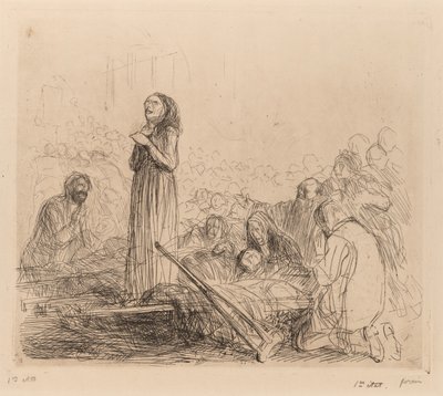 Miraklet inför det heliga sakramentet. av Jean Louis Forain