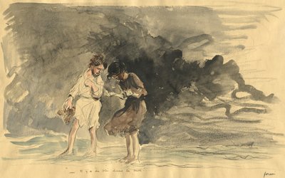 Det finns majs i havet!, fjärde kvartalet 1800-talet eller första tredje 1900-talet. av Jean Louis Forain