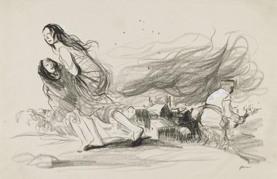 De bränner allt - De måste vara på väg att dra sig tillbaka, c. 1919. av Jean Louis Forain