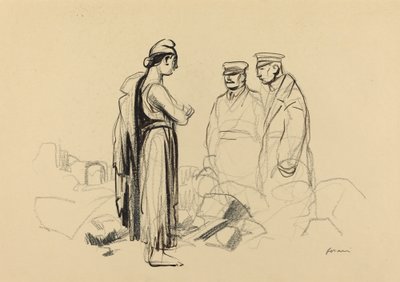 Mot fred, c. 19141919. av Jean Louis Forain