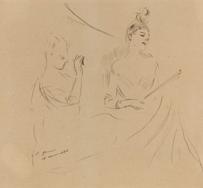Två damer i en loge, 1886. av Jean Louis Forain