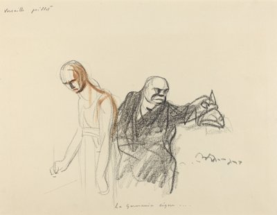 Versailles juli. Germania skyltar..., troligen 1919. av Jean Louis Forain