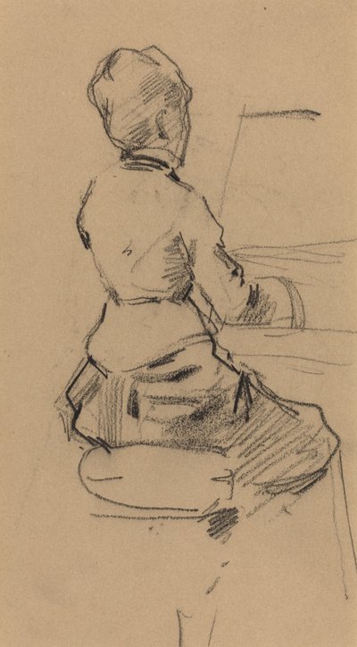 Ung kvinna som sitter vid ett piano [verso], ca. 1890. av Jean Louis Forain