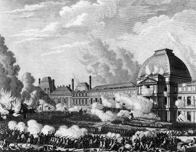 Franska revolutionen: 10 augusti av Jean Louis II (after) Prieur