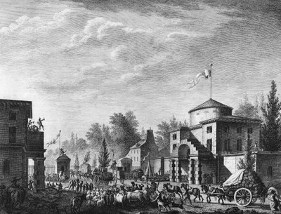 Franska revolutionen: Gratis inträde till barriären i Paris den 1 maj av Jean Louis II (after) Prieur