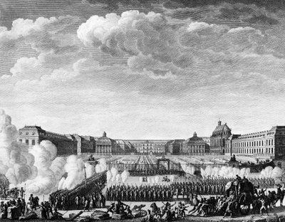 Franska revolutionen: kungen lovade att komma till Paris den 6 oktober av Jean Louis II (after) Prieur