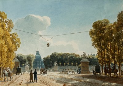 En utsikt över Tuilerierna från Champs-Elysees, av Jean Lubin Vauzelle