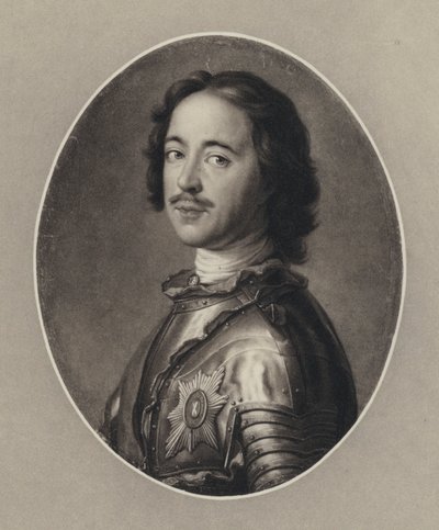 Peter den store (litho) av Jean-Marc (after) Nattier