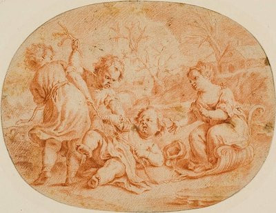Allegorisk scen med barn som grälar av Jean Marc Nattier