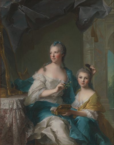 Madame Marsollier och hennes dotter, 1749. av Jean Marc Nattier