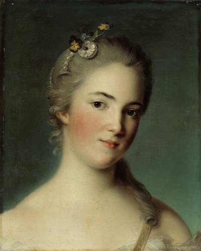 Porträtt av Marie-Geneviève Boudrey. av Jean Marc Nattier