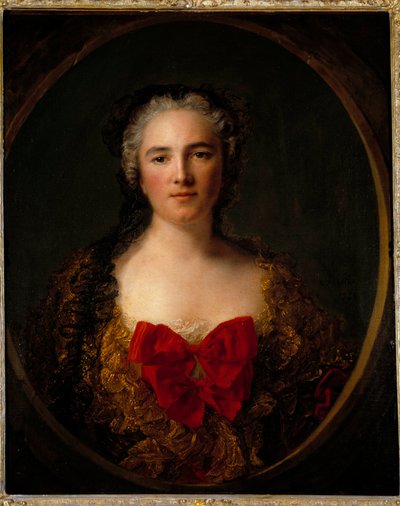Porträtt av markisin Louise Elisabeth De Dreux Breze Hon bär en klänning prydd med röd knut - Målning av Jean Marc (Jean-Marc) Nattier (1685-1766) 1749 Dim 0,73x0,59 m Douai musee de la Chartreuse av Jean Marc Nattier