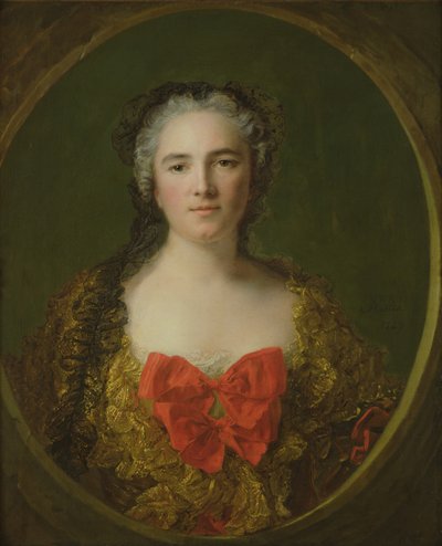 Porträtt antas vara Louise-Elisabeth de La Chastre, Marquise de Dreux-Breze, 1749 av Jean Marc Nattier