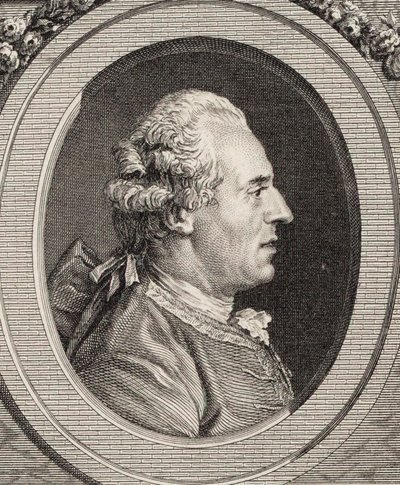 Porträtt av violinisten och kompositören Jean Joseph Cassanéa de Mondonville 1711-1772. av Jean Marie Delatre