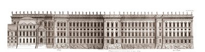 Louvren i Paris, projekt av Gian Lorenzo Bernini: höjd av huvudfasaden mot Seine - Från "" Architecture francoise"" av Jacques-Francois Blondel - elevation de la principale fasad cote Seine - projekt av Bernin - gravyr av Jean Marot av Jean Marot