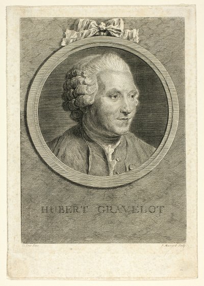 Porträtt av Hubert Gravelot av Jean Massard