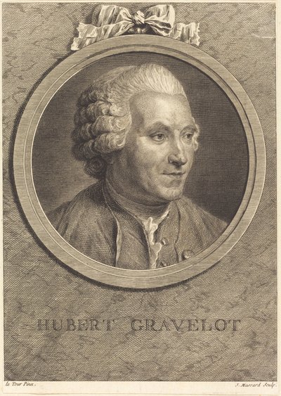 Hubert Gravelot av Jean Massard after Maurice Quentin de La Tour