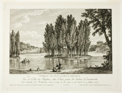 Jean Jacques Rousseaus grav av Jean Michel Moreau