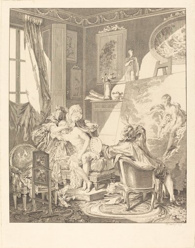 Den ärliga modellen av Jean Michel Moreau after Pierre Antoine Baudouin