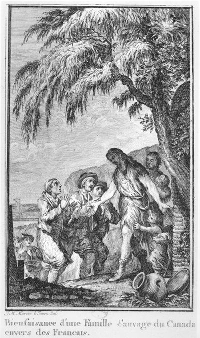 Illustration från "Philosophical and Political History of the Two Indies" av Abbe Guillaume Raynal (1713-96) av Jean Michel the Younger Moreau