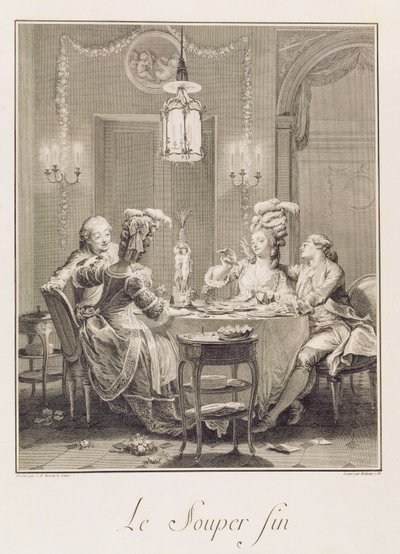 Den fina nattvarden, 1781, graverad av I.S. Helman (1743-1809) av Jean Michel the Younger Moreau