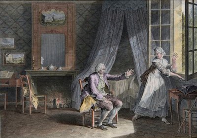 Jean Jacques Rousseaus sista ord (1712-1778), Genève engelsktalande författare. Gravyr från slutet av 1700-talet, efter Moreau le Jeune Les Dernieres Paroles Jean-Jacques Rousseau efter Moreau, Jean-Michel av Jean Michel the Younger Moreau