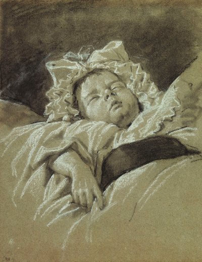 Huvudet på ett sovande barn, av Jean Michel the Younger Moreau