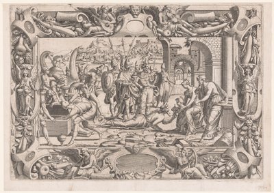 Dyrkan av kungarna av Jean Mignon (attributed to)
