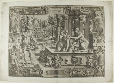 Diana och Actaeon (metamorfosen av Acteon) av Jean Mignon
