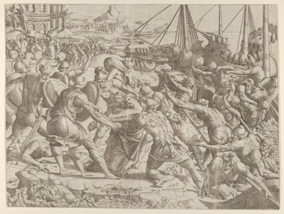 Bortförandet av Helen, 1535-55. av Jean Mignon