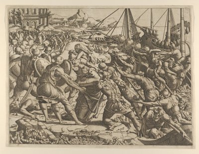 Bortförandet av Helen, 1535-55. av Jean Mignon